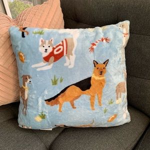 NEW Dog Lover Plush Throw Pillow with Dog Accents